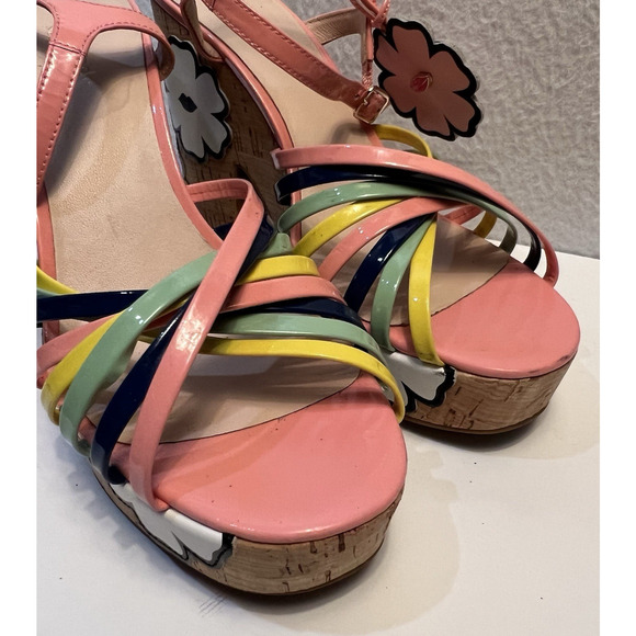 Kate Spade New York Sandals Size 9 Gerry Platform Y2K Shoes Floral Multicolor - Picture 6 of 16